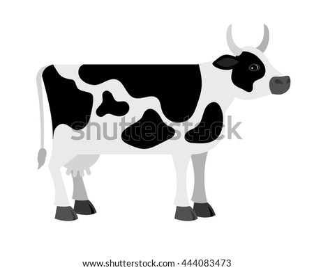 Cartoon cow on white background vector illustration