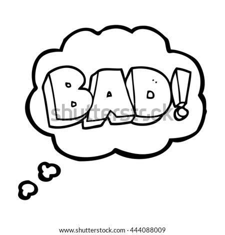 freehand drawn thought bubble cartoon Bad symbol