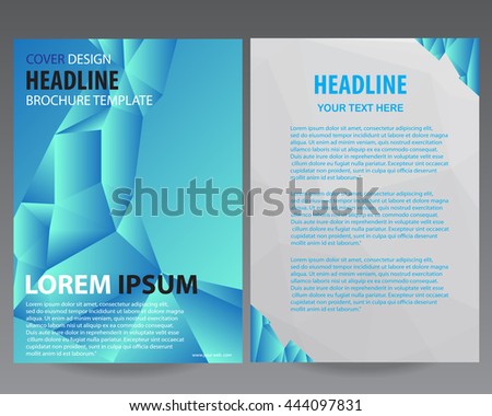 Blue Annual report.Abstract business Brochure design vector template in A4 size. Document or book cover. Annual report with photo and text. Simple style brochure. Flyer promotion. Presentation cover