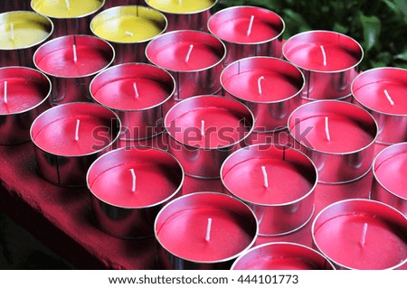 Row of candles.Wedding designer decoration.