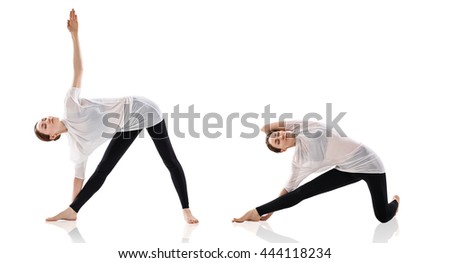 Young woman doing yoga exercise