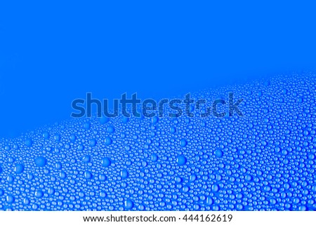 drop of water on blue background(selective focus)