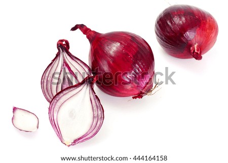 Red Onion Isolated on White Background Studio Photo