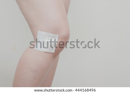 Women Tendon And Muscle pain and sticking plaster.
