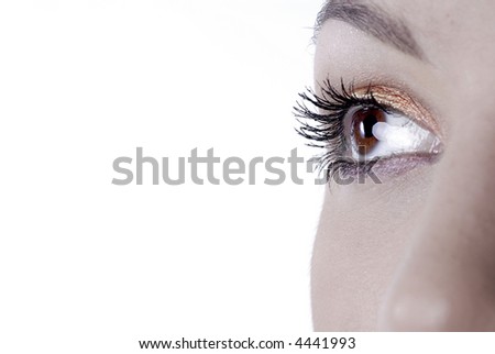 Picture of dreamy female beautiful eye