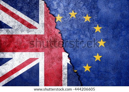 UK Brexit, European Union broken Royalty-Free Stock Photo #444206605