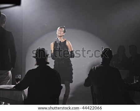 Lady singer in a jazz club