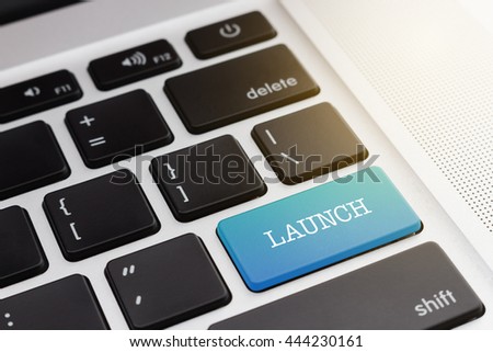 LAUNCH : Green button keyboard computer