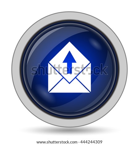 Send e-mail icon. Internet button on white background.
