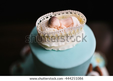 beautiful original cake prepared for a newborn