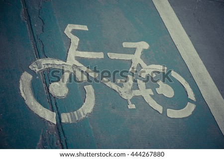 Sign bike lane road for bicycles background