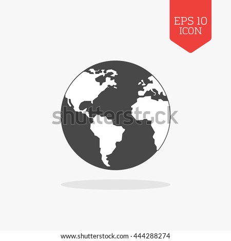 World, globe icon. Flat design gray color symbol. Modern UI web navigation, sign. Illustration element
