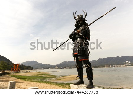 samurais in duel of Japanese Royalty-Free Stock Photo #444289738