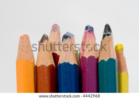 colored pencils standing
