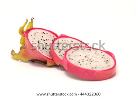 Dragon fruit isolated on white background,selective focus.