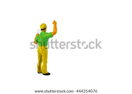 Miniature people office, worker, engineer worker, construction, cook, chief kitchen and traveler concept in variety action on white background with space for text
