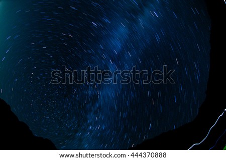 incredible starry sky in the quiet summer night