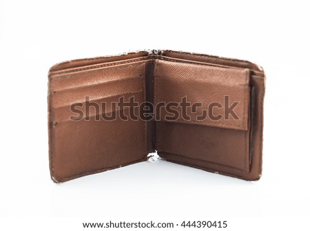 leather wallet isolated on white background. copy space