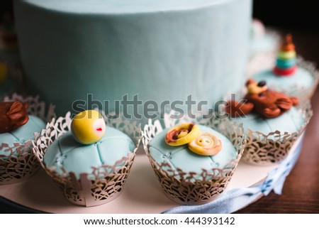 perfect  cake prepared for a newborn baby