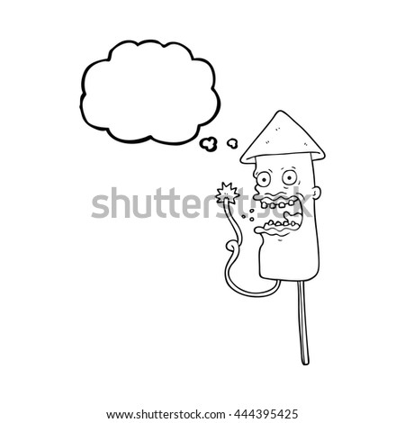 freehand drawn thought bubble cartoon screaming firework