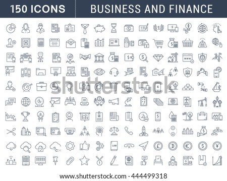 Set vector line icons in flat design with elements for mobile concepts and web apps. Collection modern infographic logo and pictogram. Royalty-Free Stock Photo #444499318