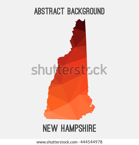 New Hampshire map in geometric polygonal,mosaic style.Abstract tessellation,modern design background. Vector illustration EPS8