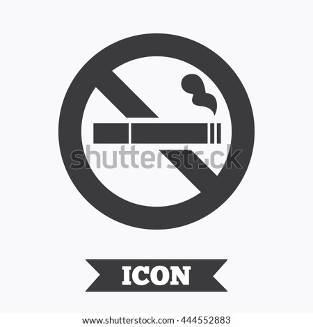 No Smoking sign icon. Cigarette symbol. Graphic design element. Flat no smoking symbol on white background. Vector