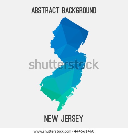 New Jersey map in geometric polygonal,mosaic style.Abstract tessellation,modern design background. Vector illustration EPS8