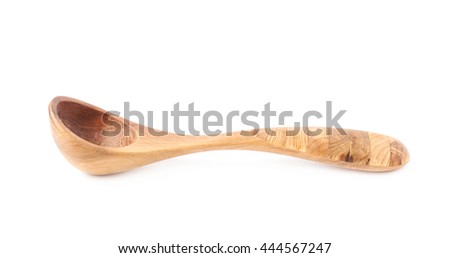 Wooden serving spoon isolated over the white background