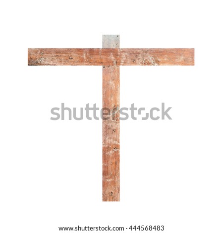 Wooden direction sign isolated on white background, clipping path included