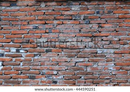 Old grungy vintage red brick wall texture background and Pattern