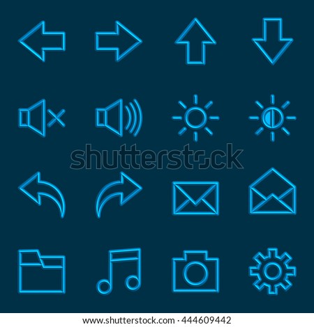 Volumetric Web Icon Collection, 3d sign Vector Illustration.