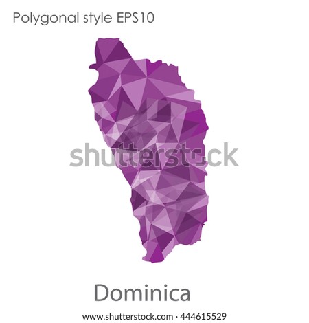 Dominica map in geometric polygonal style.Abstract gems triangle,modern design background. Vector illustration EPS10