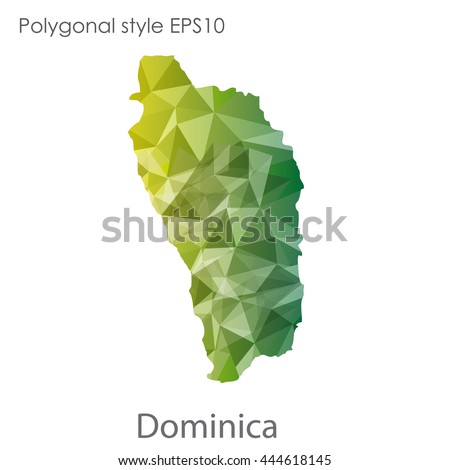 Dominica map in geometric polygonal style.Abstract gems triangle,modern design background. Vector illustration EPS10