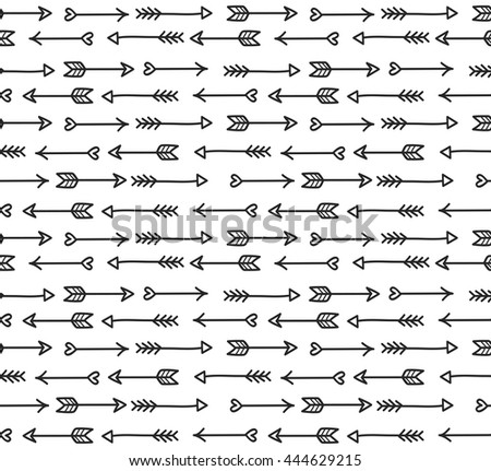 Arrow doodle seamless pattern