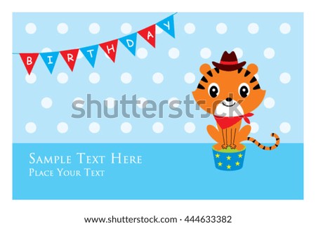 cute tiger birthday card