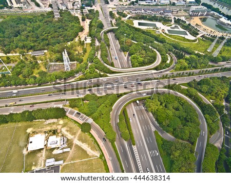 Aerial photography bird-eye view of City viaduct bridge road streetscape landscape 
