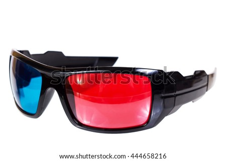 3D Glasses - Red Blue 3D Glasses Isolated on a White Background