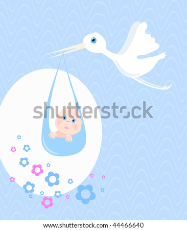 Delivery of baby, vector illustration