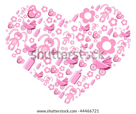 Vector illustration of pink creative heart