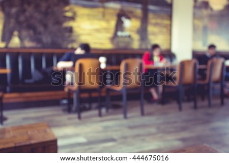 Blurred background : People in Coffee shop blur background