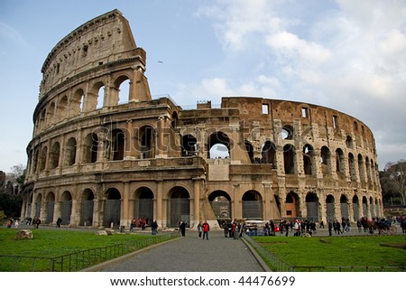 View of the colosseum in Rome Royalty-Free Stock Photo #44476699