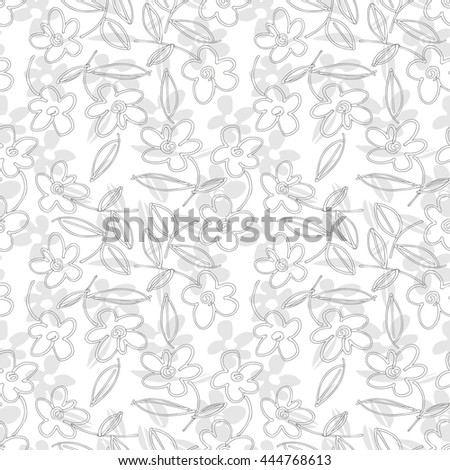 Floral Seamless Pattern on White Background