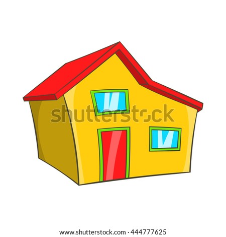 Real estate icon in cartoon style isolated on white background