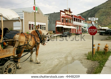 Horse buggy in Dawson City, Yukon, Canada