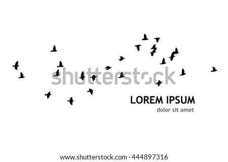 A flock of flying birds. Vector
