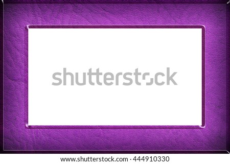 Leather picture frame isolated on white background, with clipping path