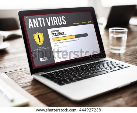 Antivirus Alert Firewall Hacker Protection Safety Concept Royalty-Free Stock Photo #444927238