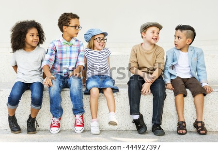 Children Kids Casual Offspring Adorable Youth Concept Royalty-Free Stock Photo #444927397