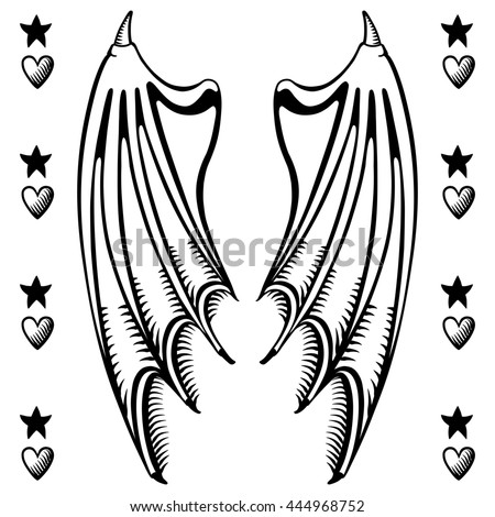 Devil's wings isolated on white background.
T-shirt design